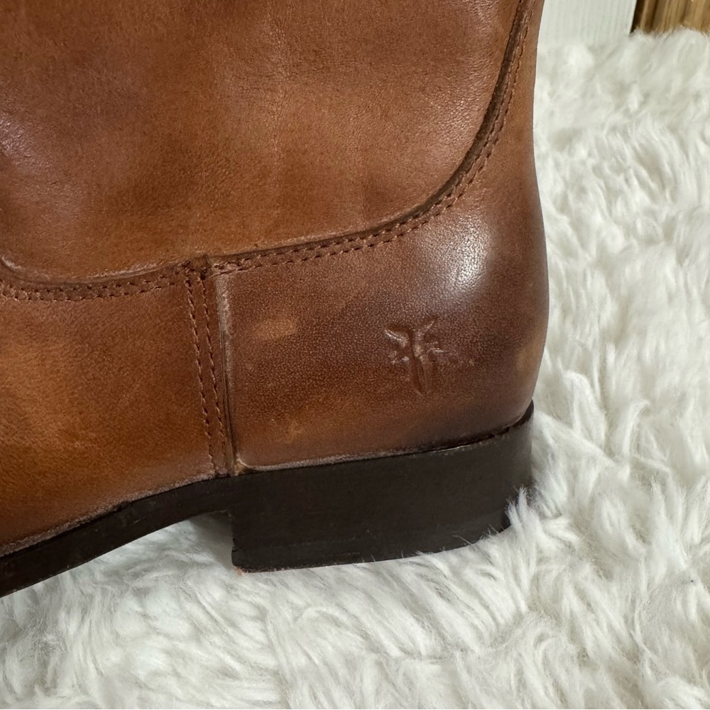 Frye Brown Leather Knee High Cowgirl Boots Size 6.5 - Picture 11 of 16